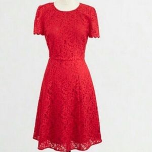 Red, lace Jcrew dress